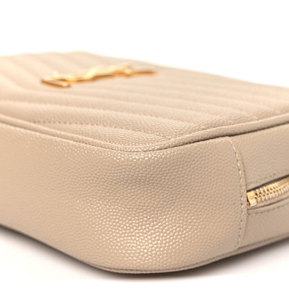Saint Laurent Grain De Poudre Matelasse Monogram Mini Lou Camera Bag Dark Beige 10 of 11