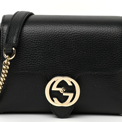 Gucci Dollar Calfskin Interlocking G Crossbody Bag Black 8 of 10