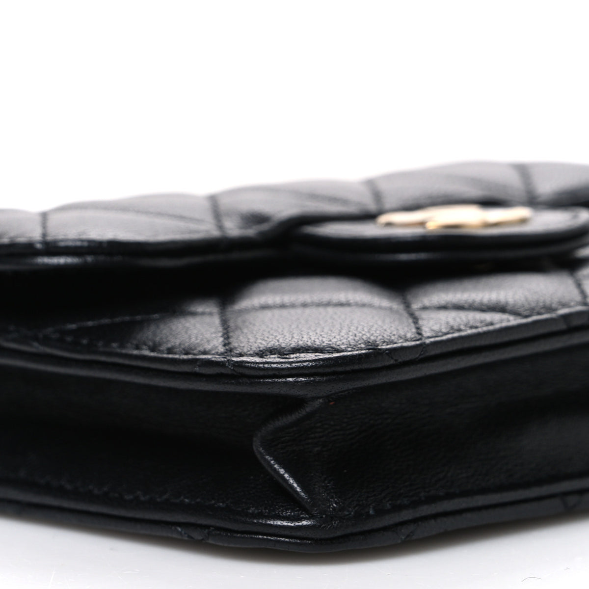Chanel Lambskin Quilted Top Handle Flap Coin Purse With Chain Black 10 of 11