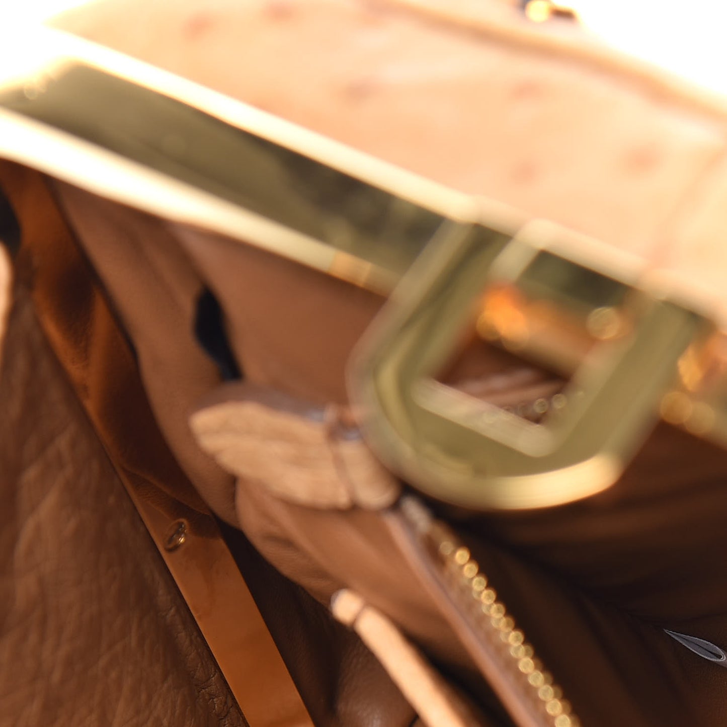 Ostrich Pyramid Bag Soleil