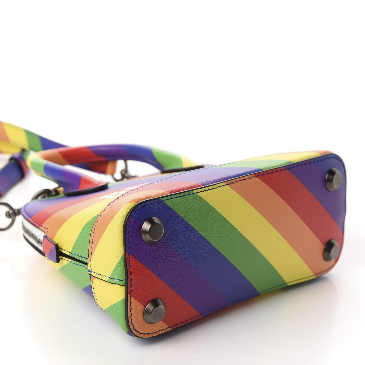 Smooth Calfskin Logo Rainbow XXS Ville Top Handle Bag Multicolor