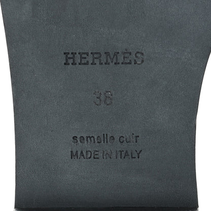 Hermes Box Calfskin Oran Sandals 38 Black 8 of 12