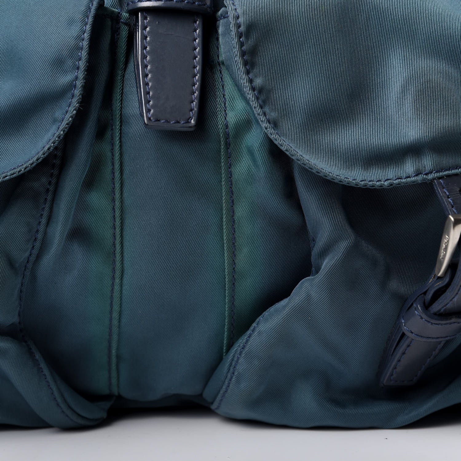 Prada Tessuto Nylon Saffiano Vela Backpack Blue 9 of 11