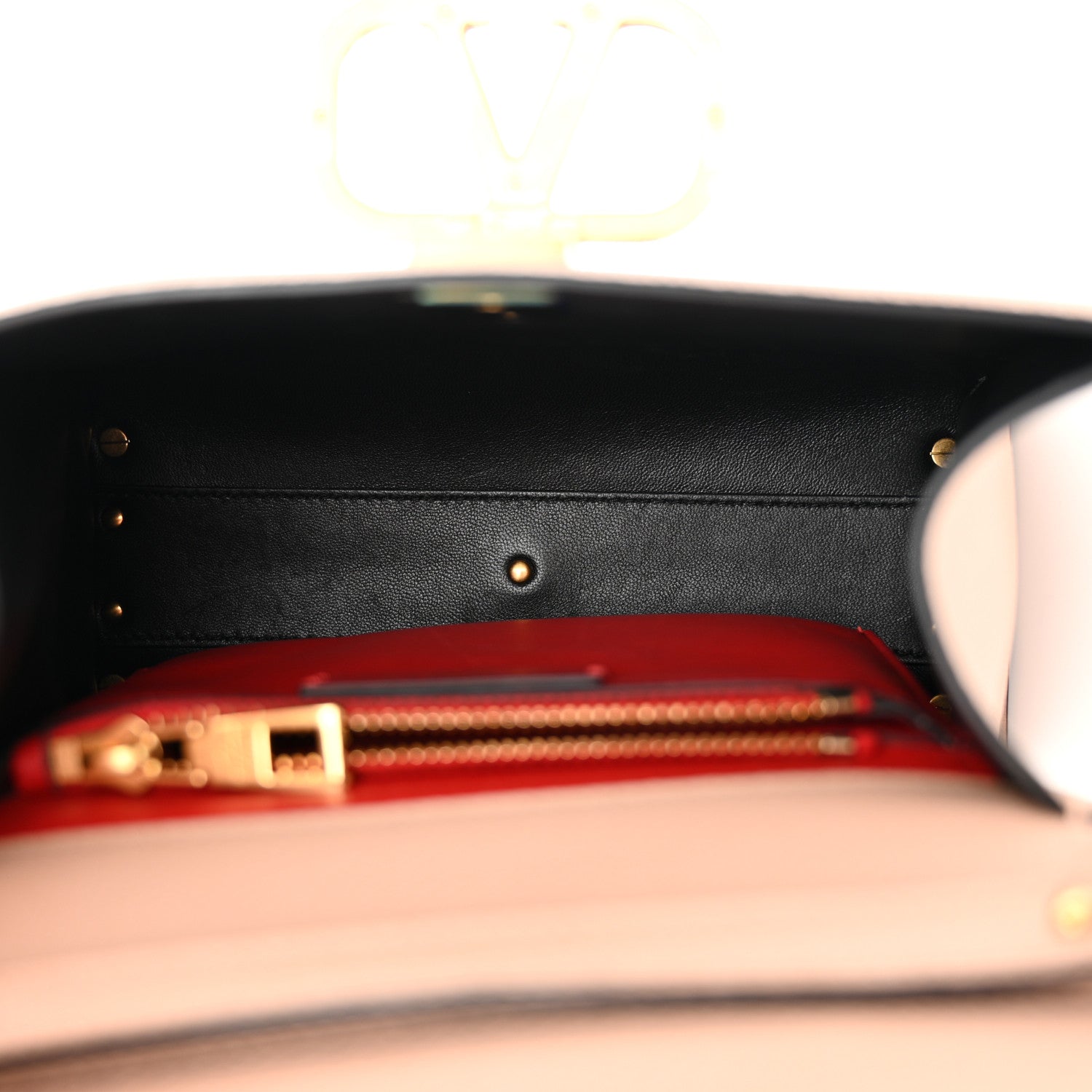Valentino Garavani Grainy Calfskin Small VSling Top Handle Bag Poudre 5 of 9