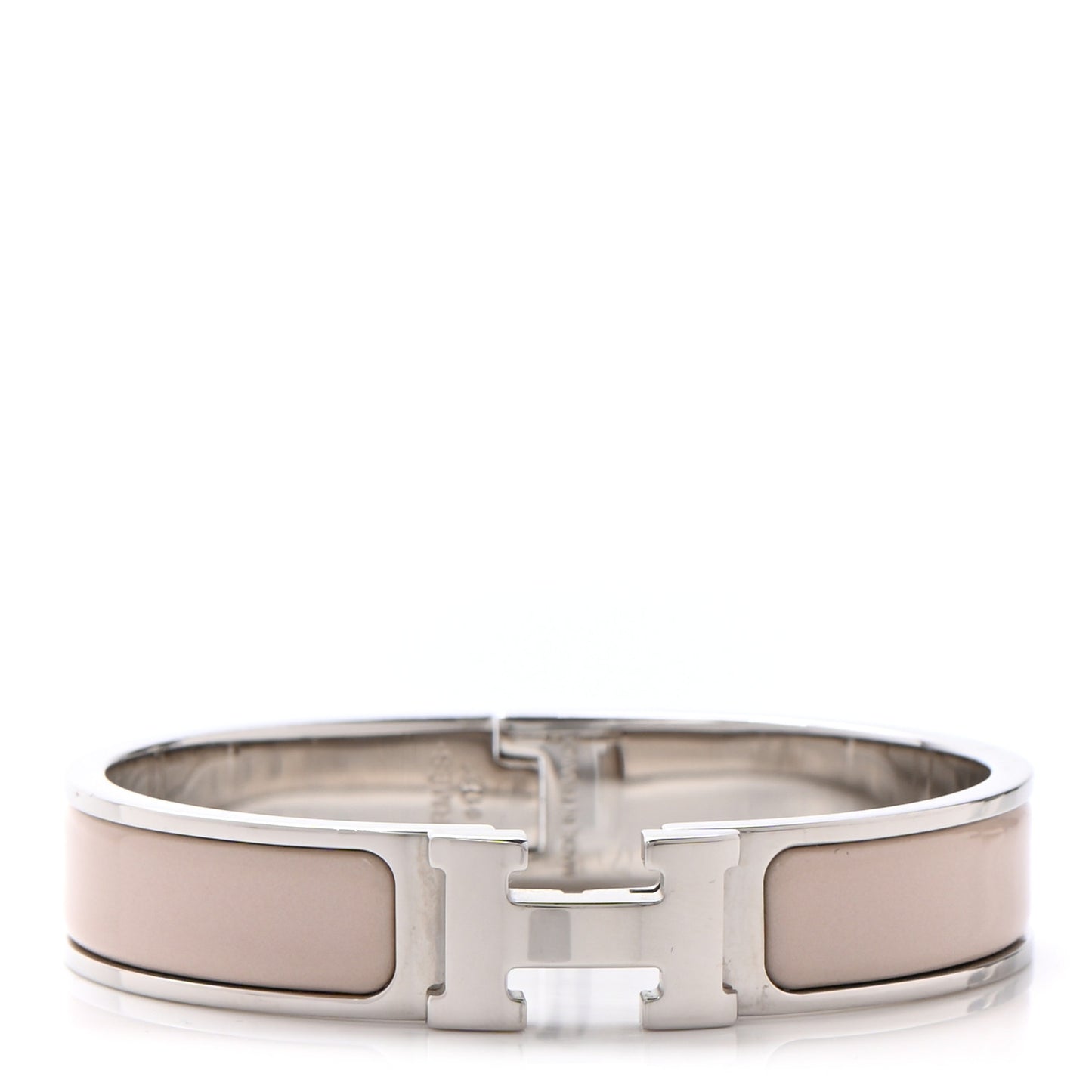 Enamel Narrow Clic Clac H Bracelet PM Marron Glace