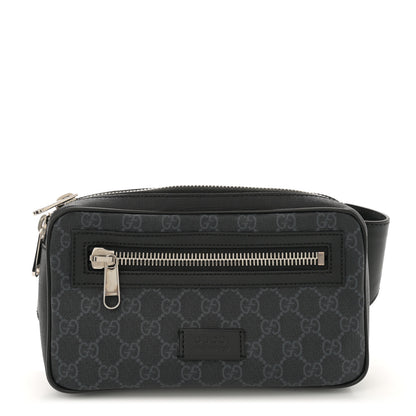 Gucci Soft GG Supreme Monogram Web Belt Bag Black Grey 1 of 10