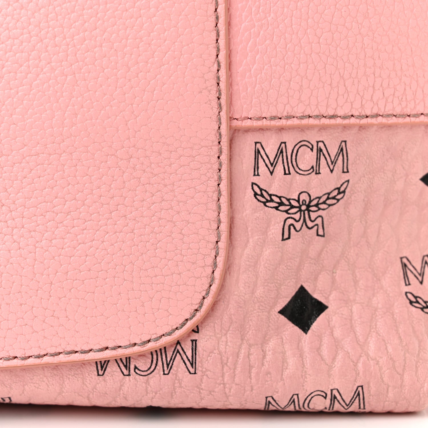 MCM Calfskin Visetos Anni Medium Hobo Bag Soft Pink 9 of 17