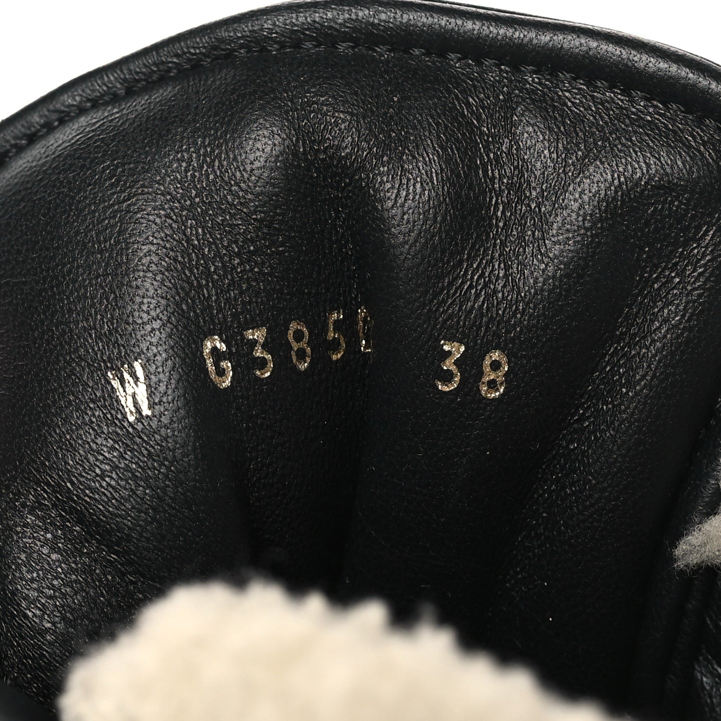 Lambskin Shearling Suede CC High Lace Up Boots 38 Black