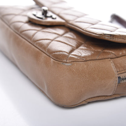 Chanel Glazed Calfskin Medium Duo Flap Brown 9 of 11