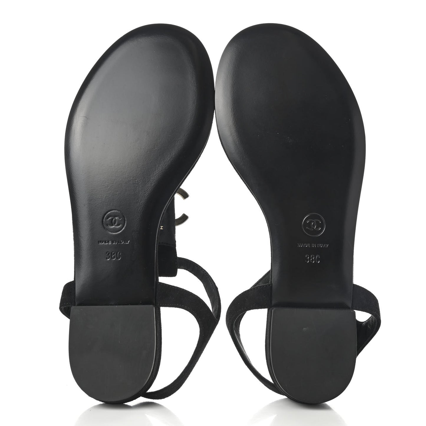 Suede CC Thong Sandals 38 Black