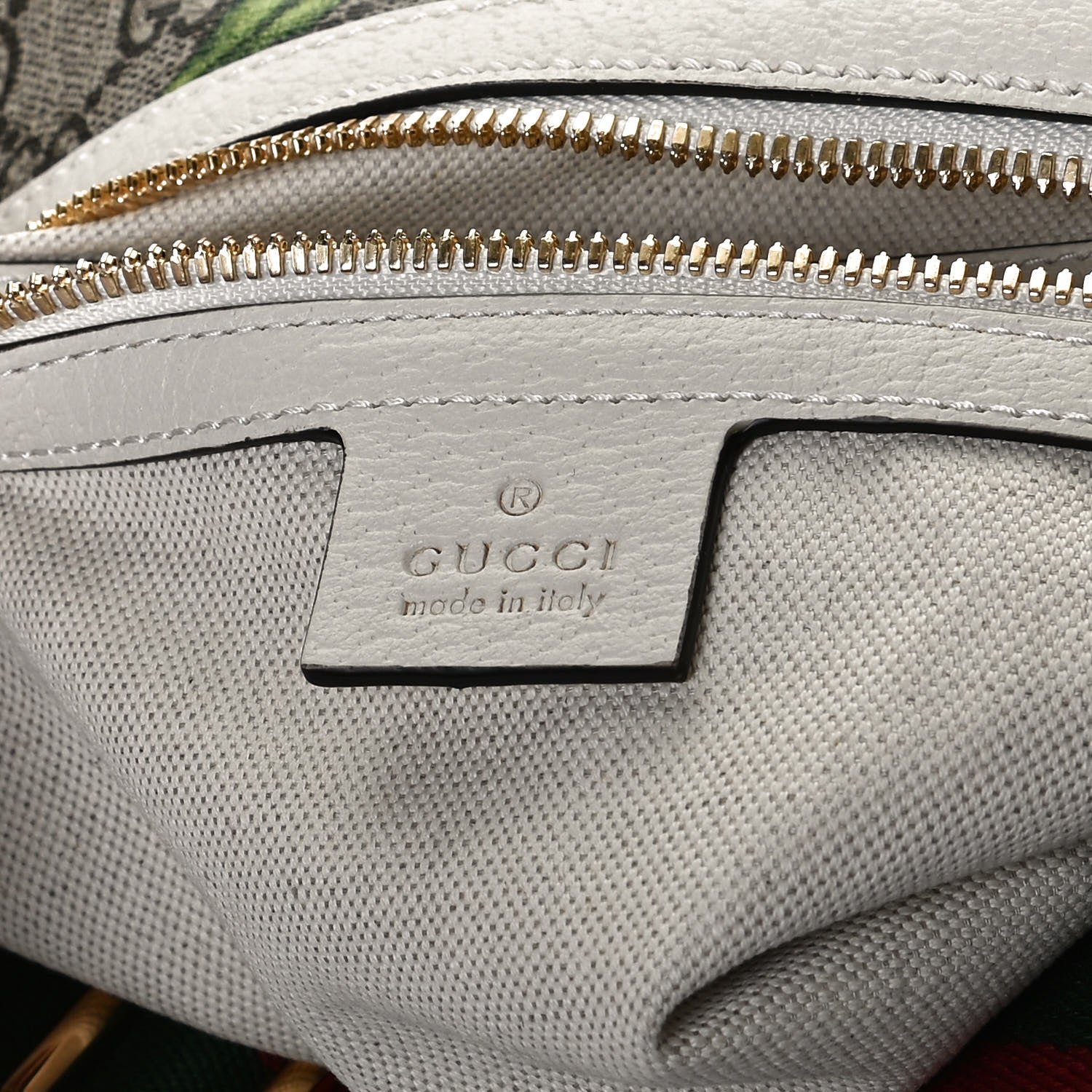 Gucci GG Supreme Monogram Flora Web Small Ophidia Half Moon Hobo White 6 of 14