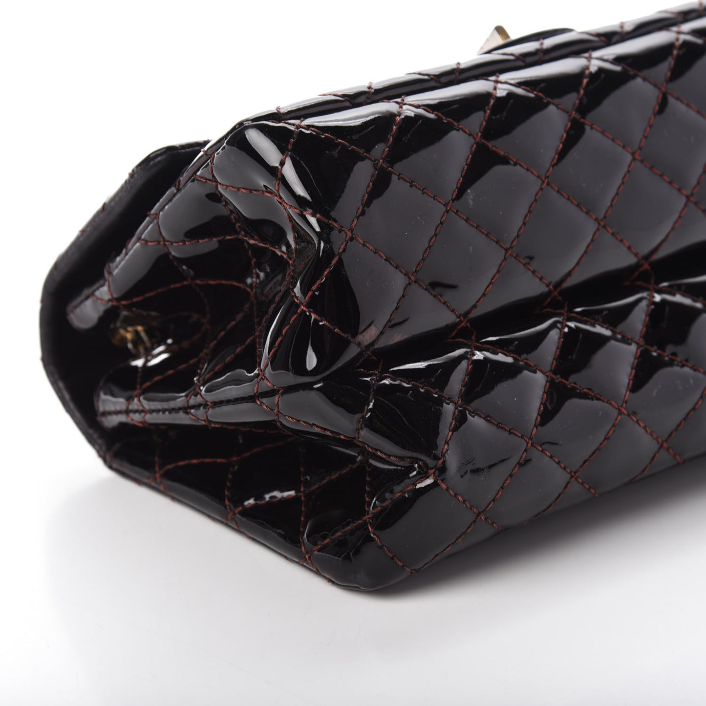 Patent Quilted Small Accordion 2.55 Reissue Flap Dark Brown