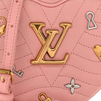 Louis Vuitton Calfskin Embellished New Wave Love Lock Heart Bag Rose Pomettes 8 of 12