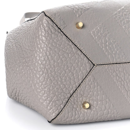 Burberry Signature Grain Calfskin Check Embossed Small Canterbury Tote Stone White 7 of 16