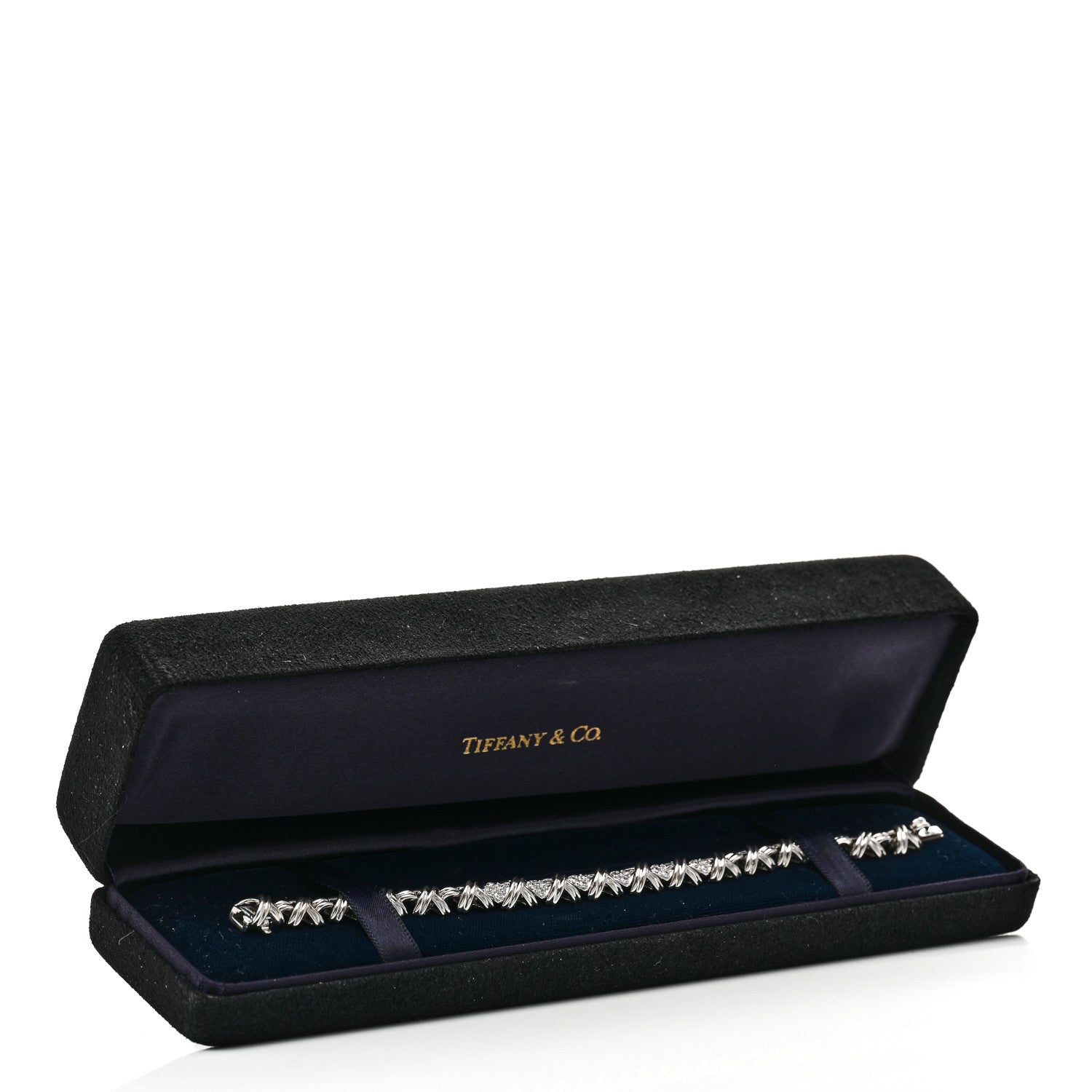 Tiffany 18K White Gold Diamond Signature X Link Bracelet 4 of 4