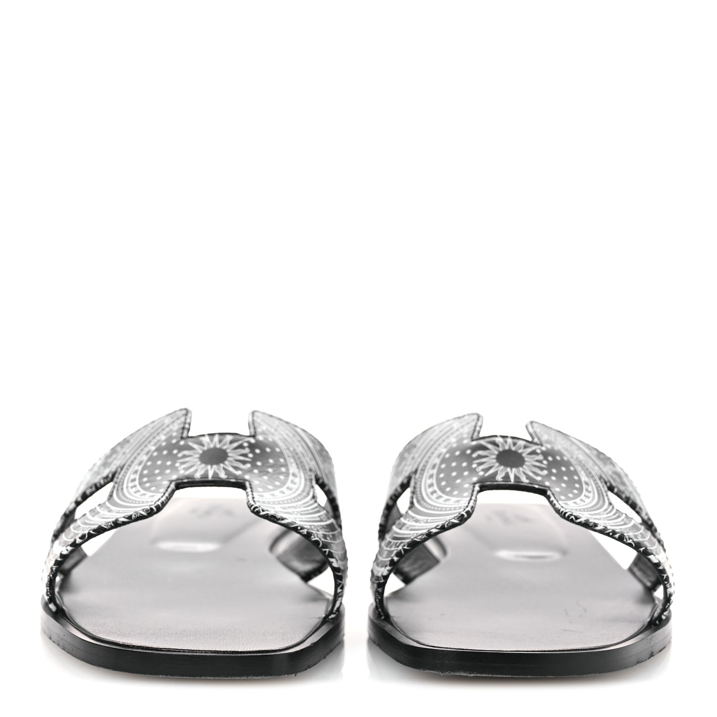 Calfskin Astrologie Bandana Oran Sandals 38 Black White