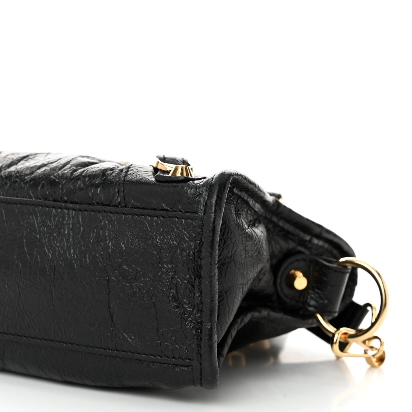 Agneau Classic Gold Hardware Mini City Black