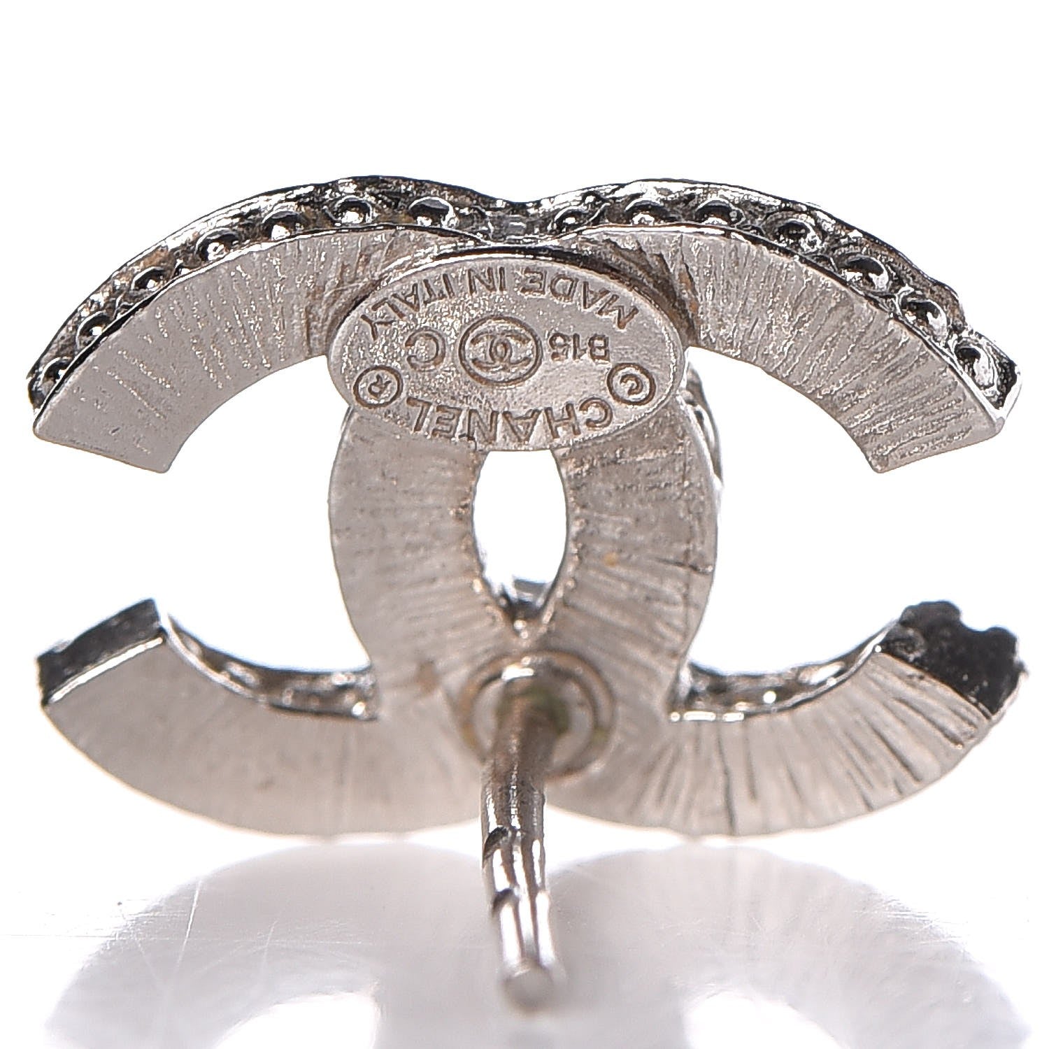 Chanel Crystal CC Earrings Silver 3 of 6