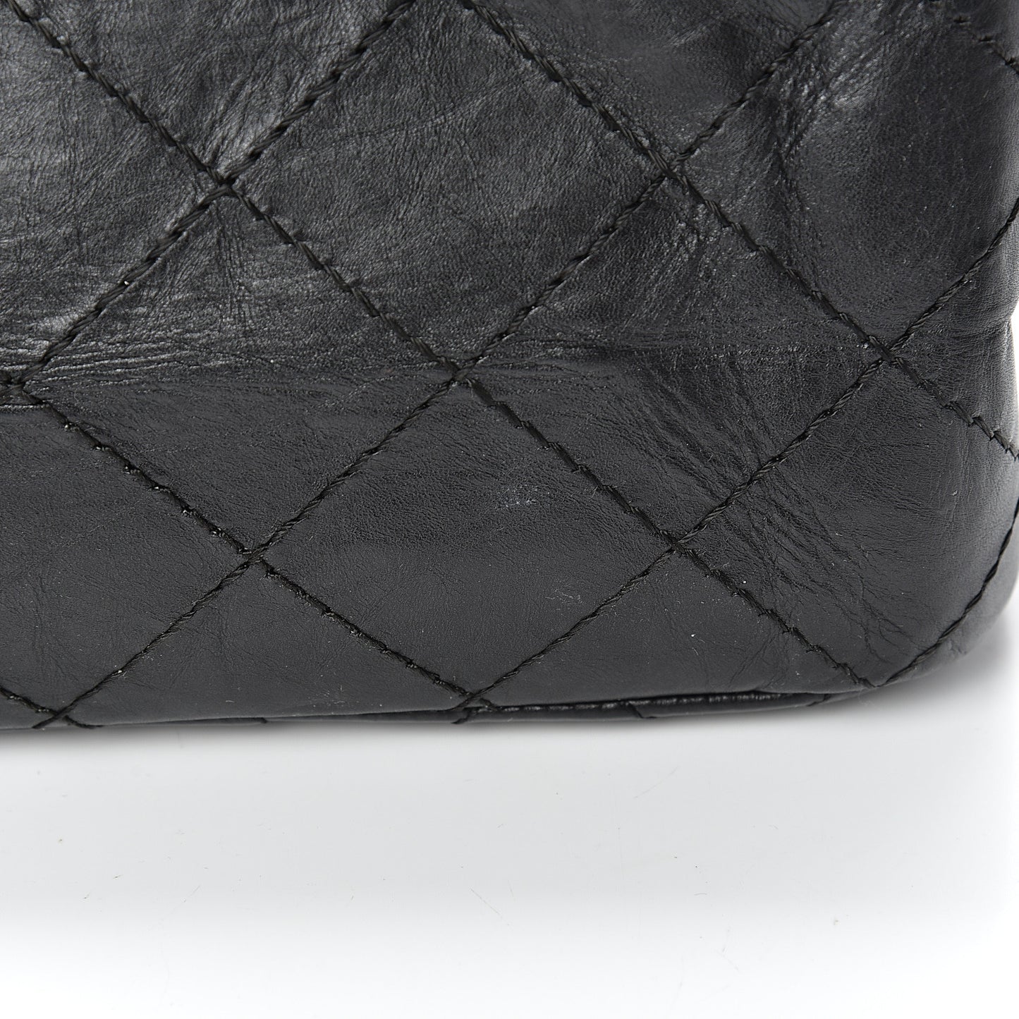 Aged Calfskin Quilted 2.55 Reissue 227 Flap Black