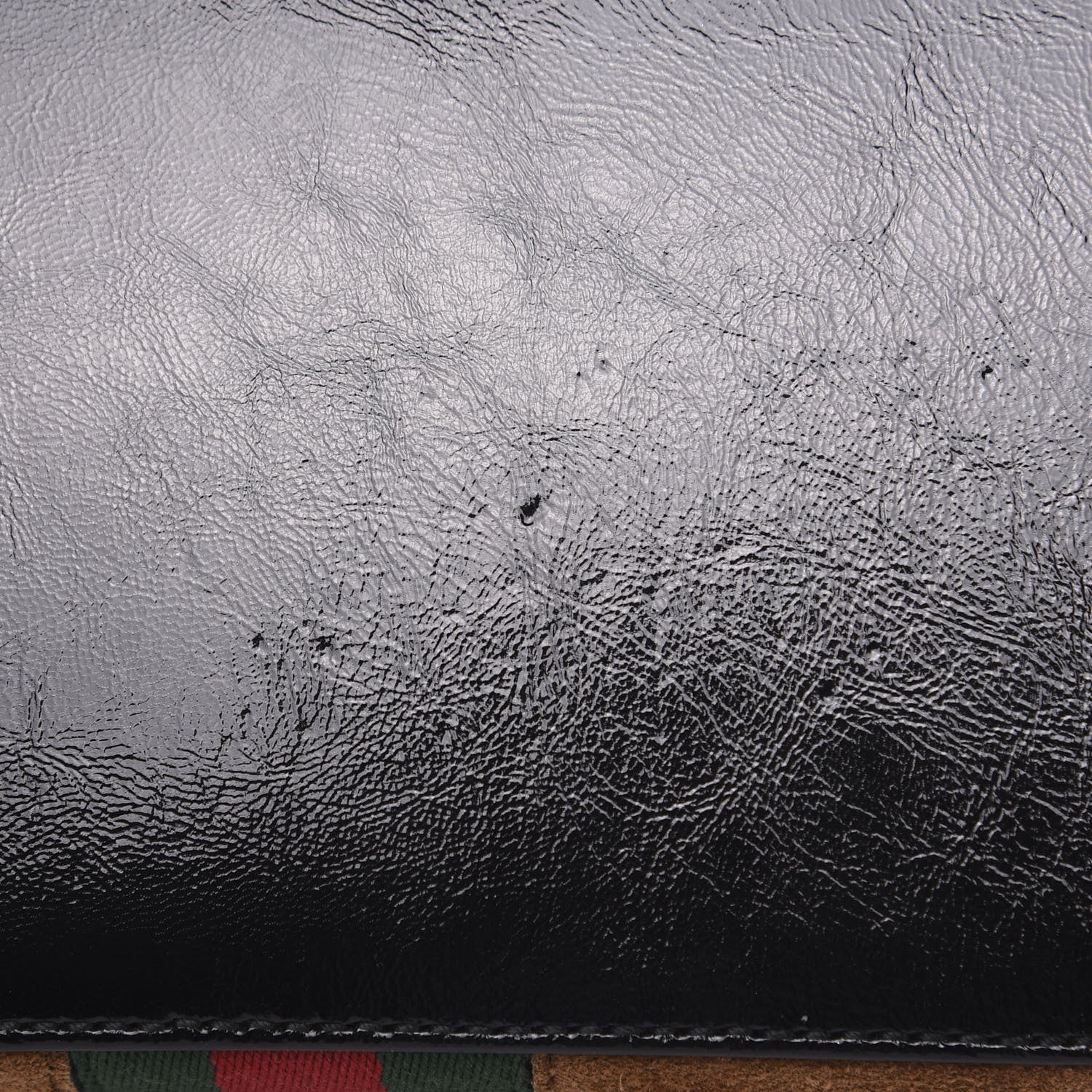 Gucci Suede Patent Web Medium Ophidia Top Handle Dome Bag Nocciola Black 9 of 9