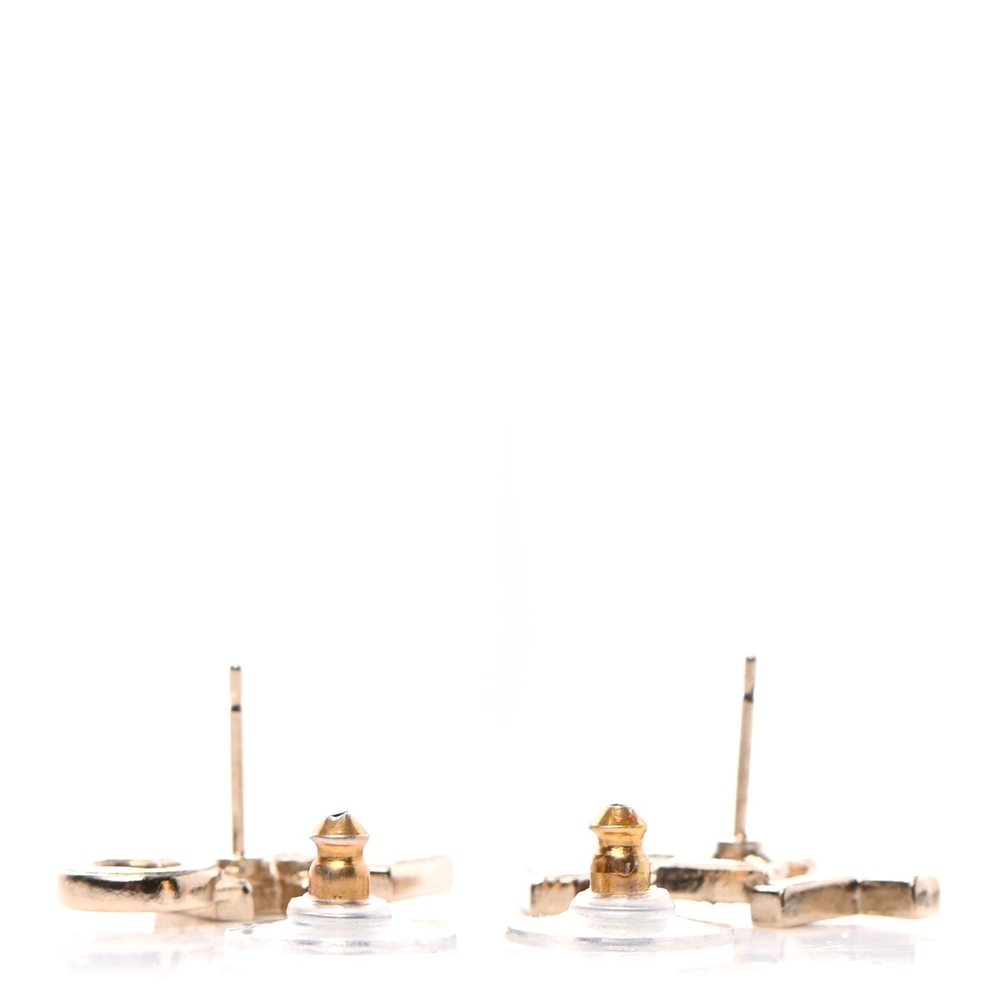 Crystal Pearl Signature Stud Earrings Gold