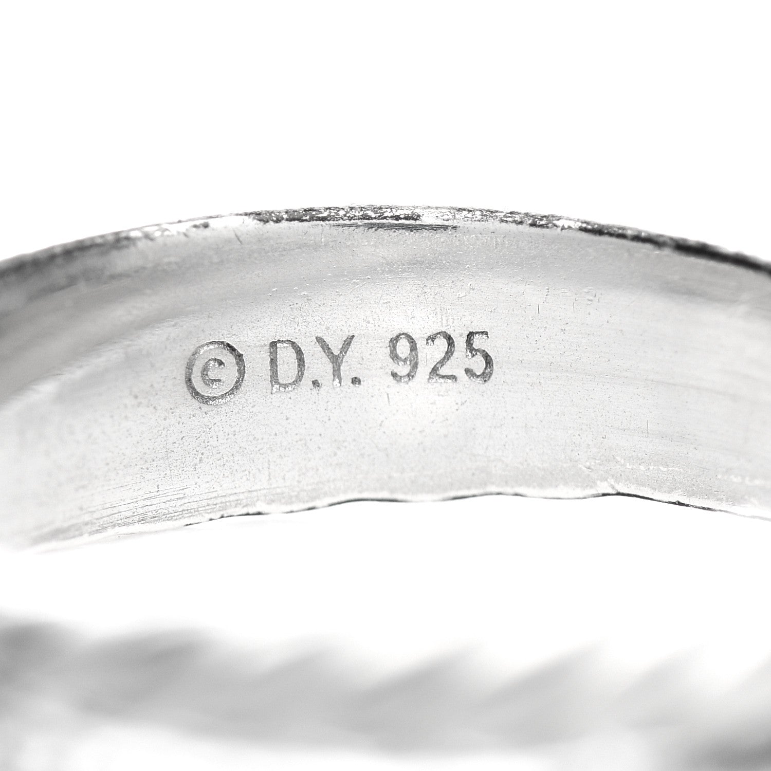 David Yurman Sterling Silver Diamond 5mm Crossover Ring 54 7 4 of 4