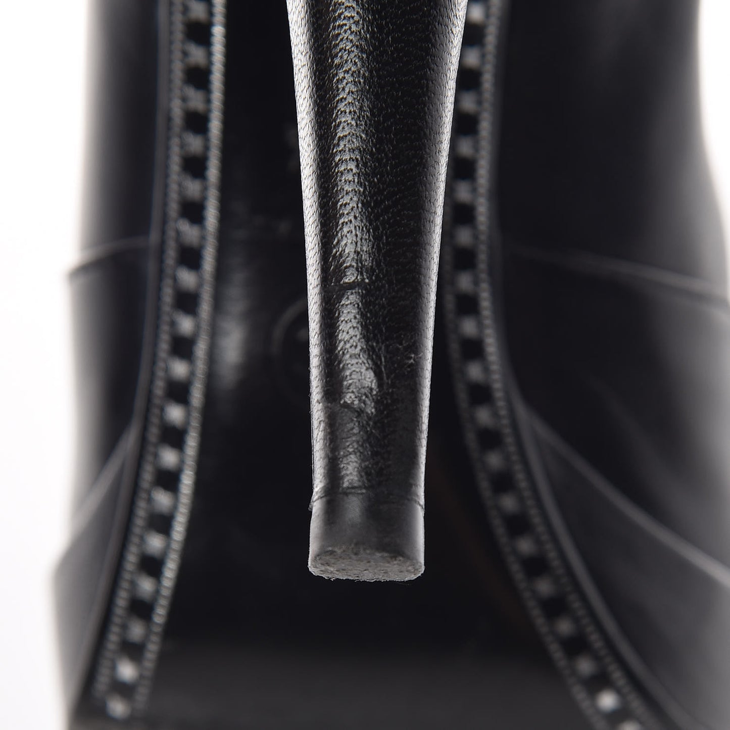 Goatskin Cap Toe Short Ankle Boots 38.5 Black
