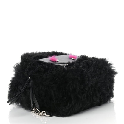 Fendi Shearling Hypnoteyes Mini Backpack Black 4 of 9