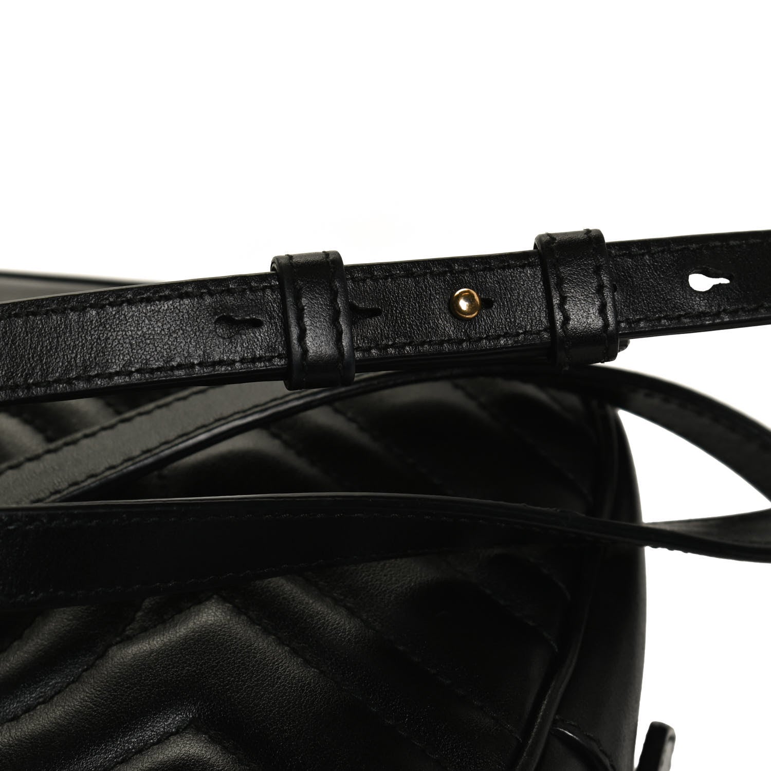 Gucci Calfskin Matelasse Small GG Marmont Chain Shoulder Bag Black 18 of 19