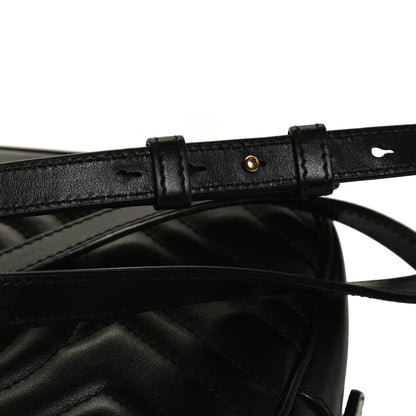 Gucci Calfskin Matelasse Small GG Marmont Chain Shoulder Bag Black 18 of 19
