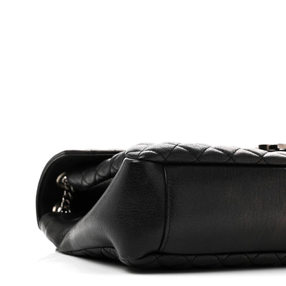 Saint Laurent Calfskin Mixed Matelasse Triquilt Large Monogram Satchel Black 9 of 11