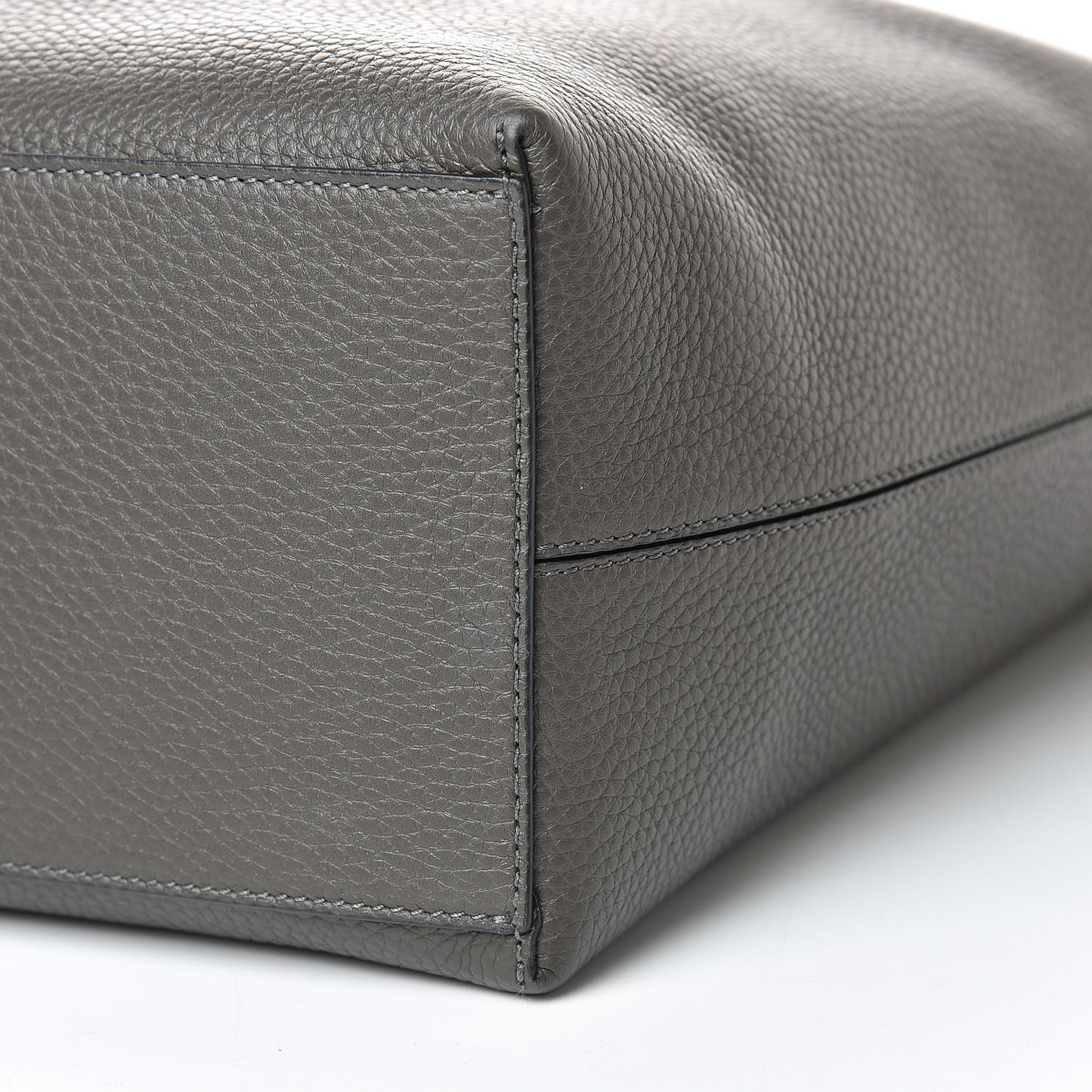 Grained Calfskin Rockstud Shoulder Tote Graphite