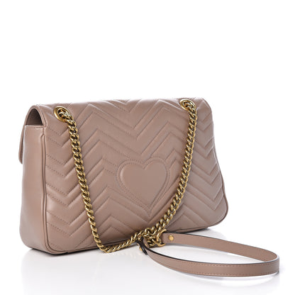 Gucci Calfskin Matelasse Medium GG Marmont Shoulder Bag Porcelain Rose 3 of 12