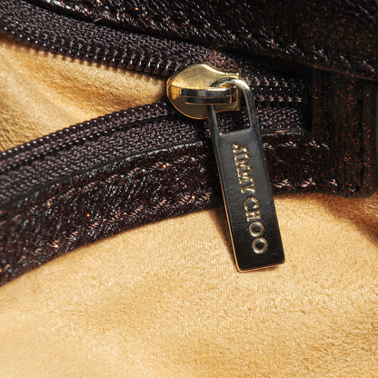 Jimmy Choo Glitter Calfskin Arad Brown 8 of 8