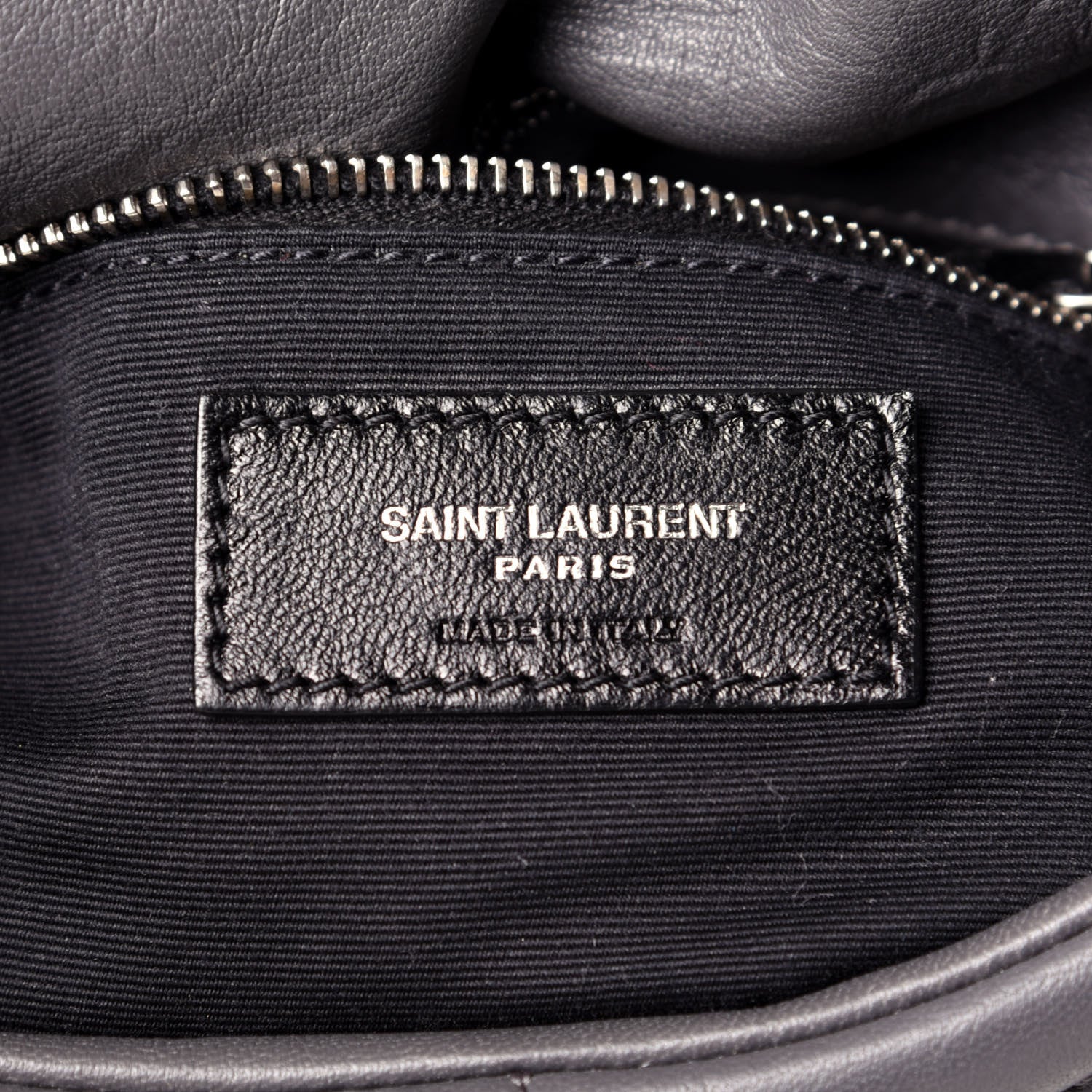 Saint Laurent Lambskin Quilted Toy Loulou Puffer Monogram Chain Satchel Storm 6 of 9