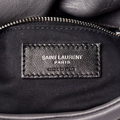 Saint Laurent Lambskin Quilted Toy Loulou Puffer Monogram Chain Satchel Storm 6 of 9