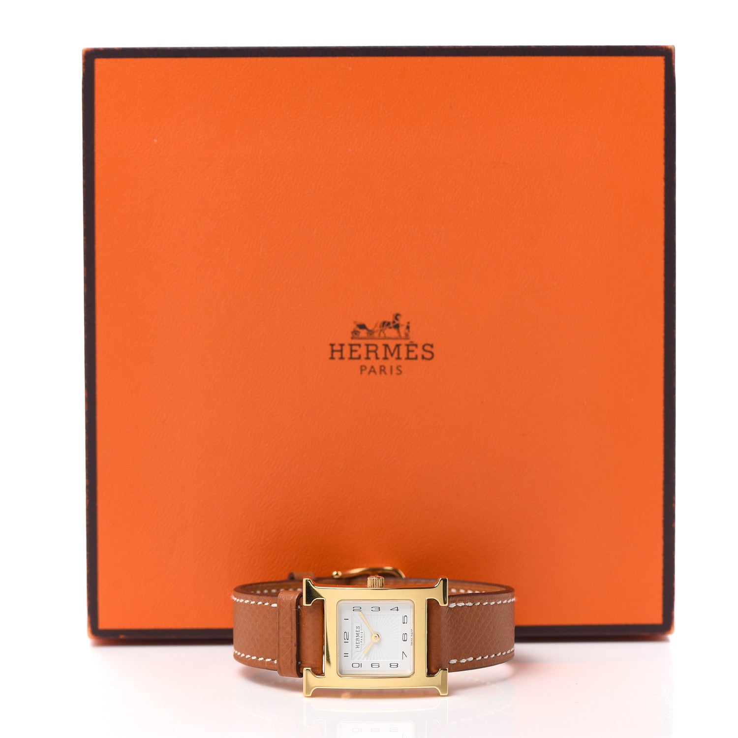 Hermes Stainless Steel Epsom 21mm Heure H Hour Quartz Watch Gold 5 of 5