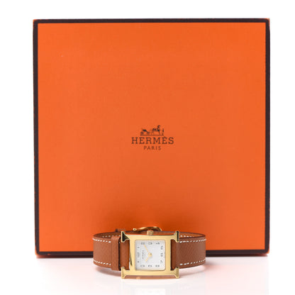Hermes Stainless Steel Epsom 21mm Heure H Hour Quartz Watch Gold 5 of 5