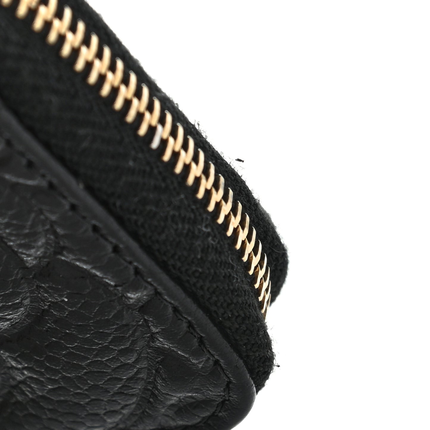 Caviar Camellia Embossed Key Holder Case Black