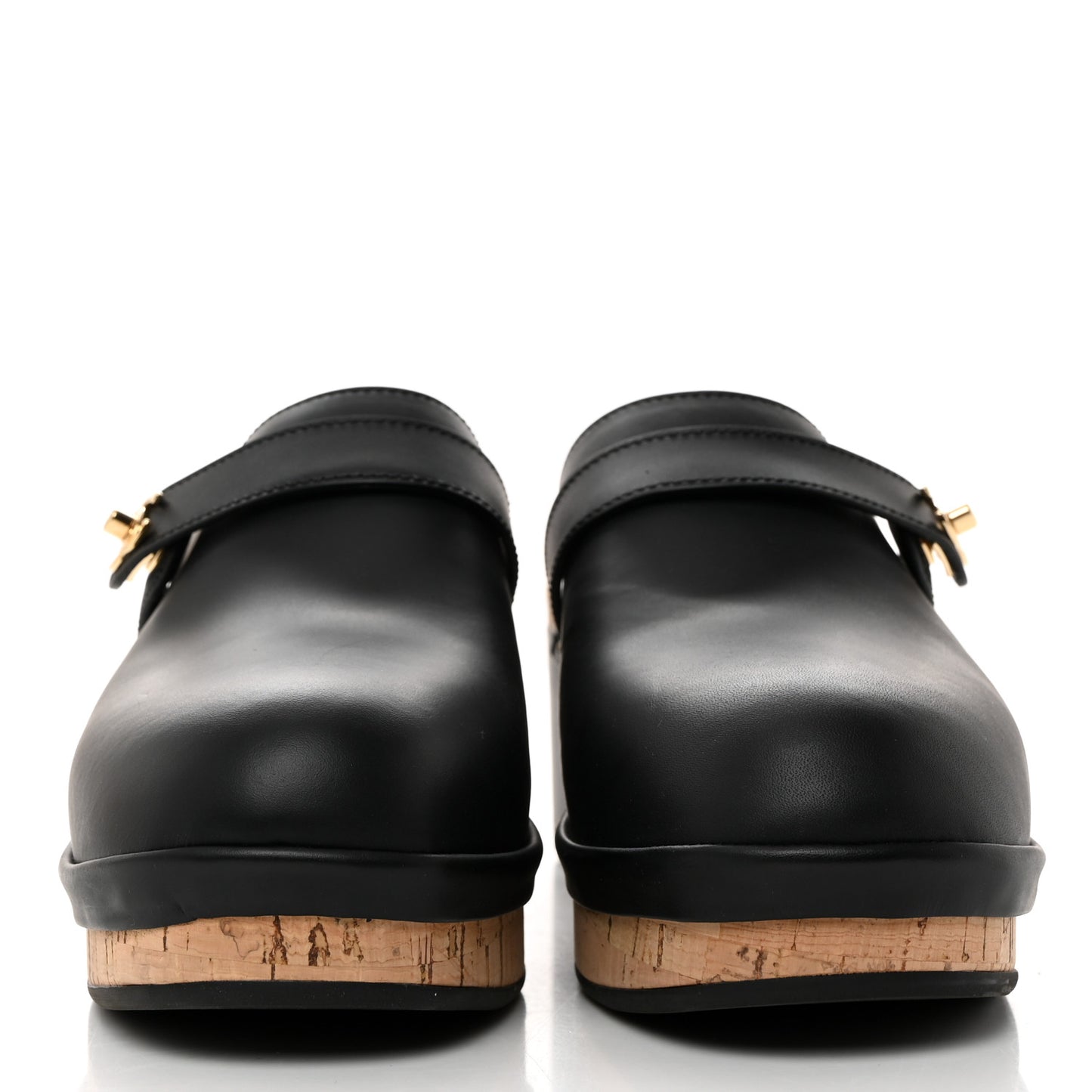 Calfskin CC Turn Lock Clogs 41 Black