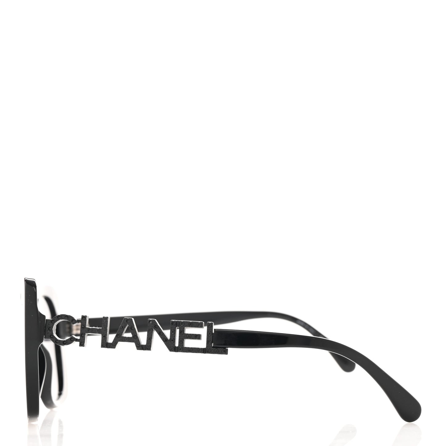 Acetate Strass Polarized Square Sunglasses 5422-B Black