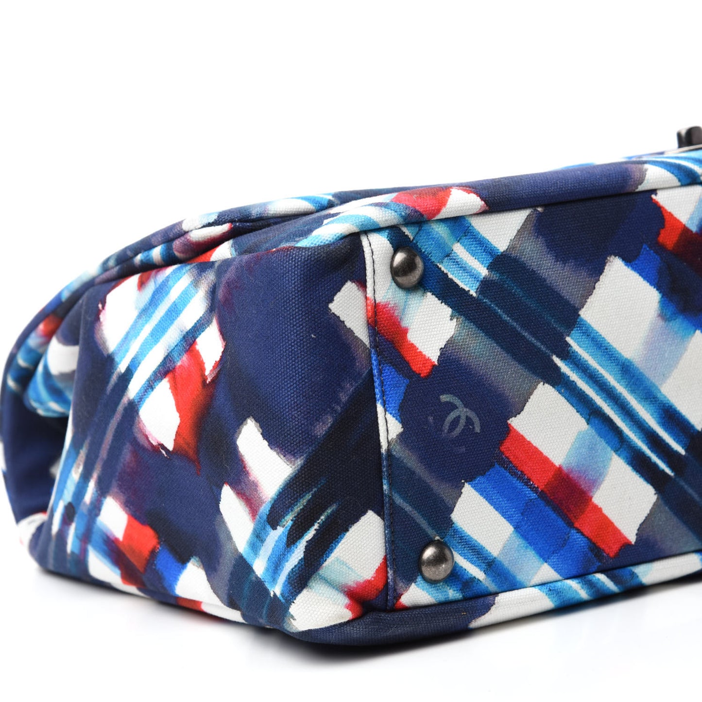 Canvas Airline Printed XXL Travel Flap Bag Blue Red White