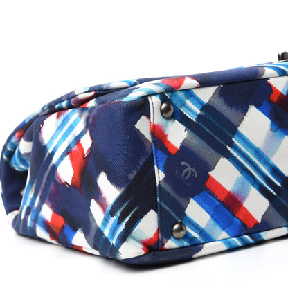 Chanel Canvas Airline Printed XXL Travel Flap Bag Blue Red White 6 of 10