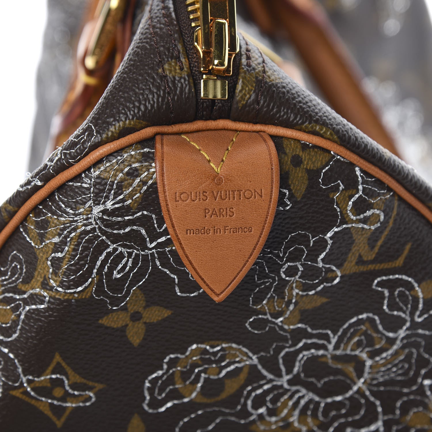 Louis Vuitton Monogram Dentelle Speedy 30 Silver 6 of 9