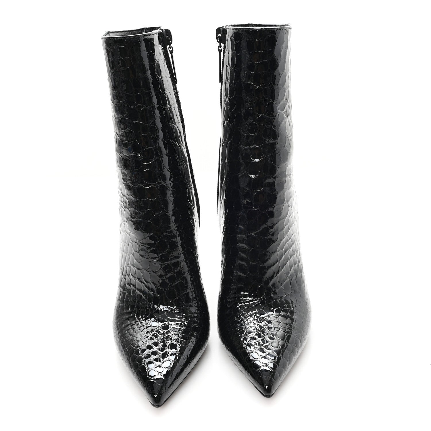 Saint Laurent Alligator Embossed Patent Calfskin Opyum 110 Ankle