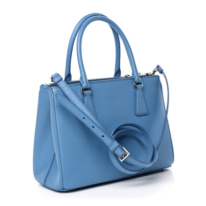 Prada Saffiano Small Galleria Double Zip Tote Mare 4 of 13