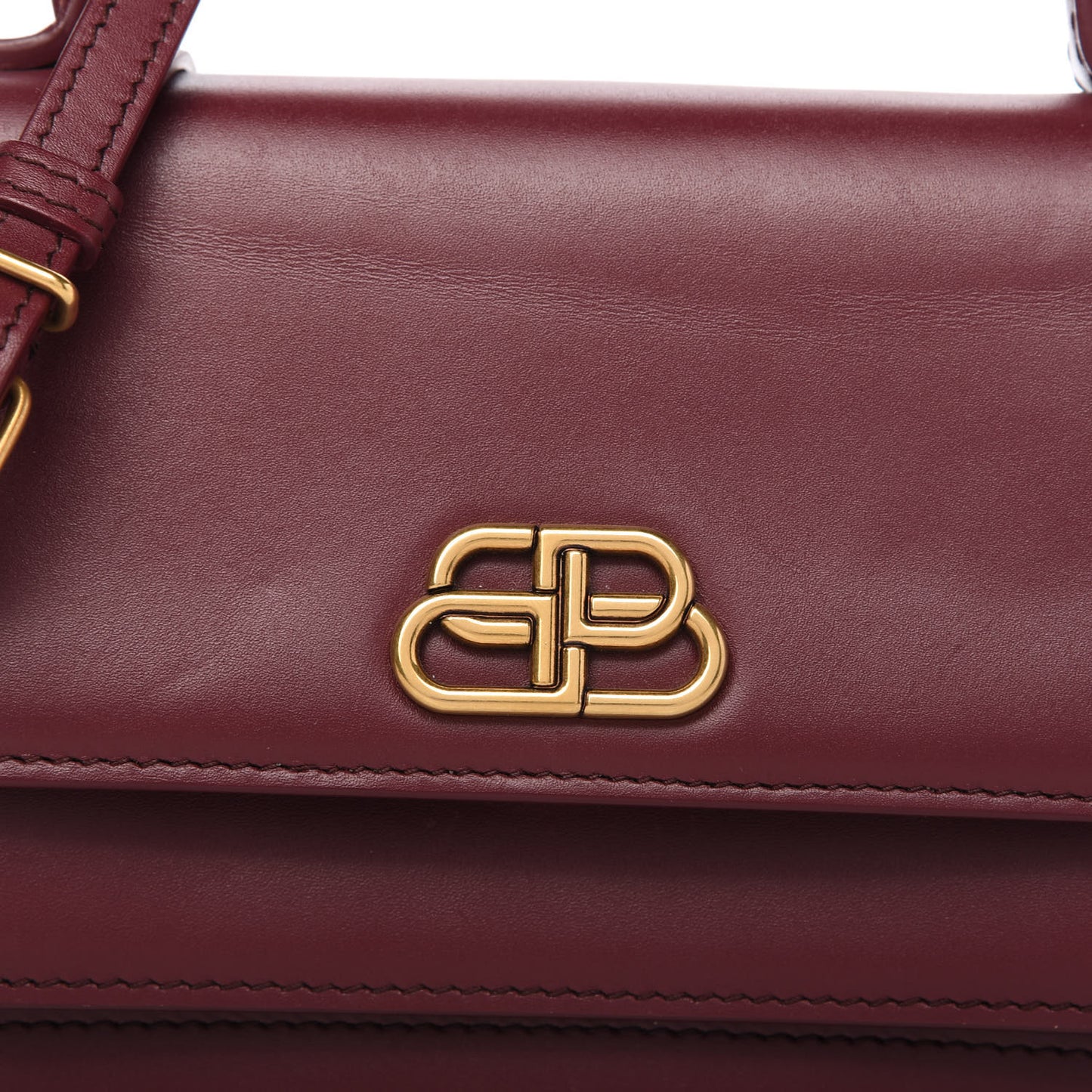 Box Calfskin XS Sharp Top Handle Bag Burgundy