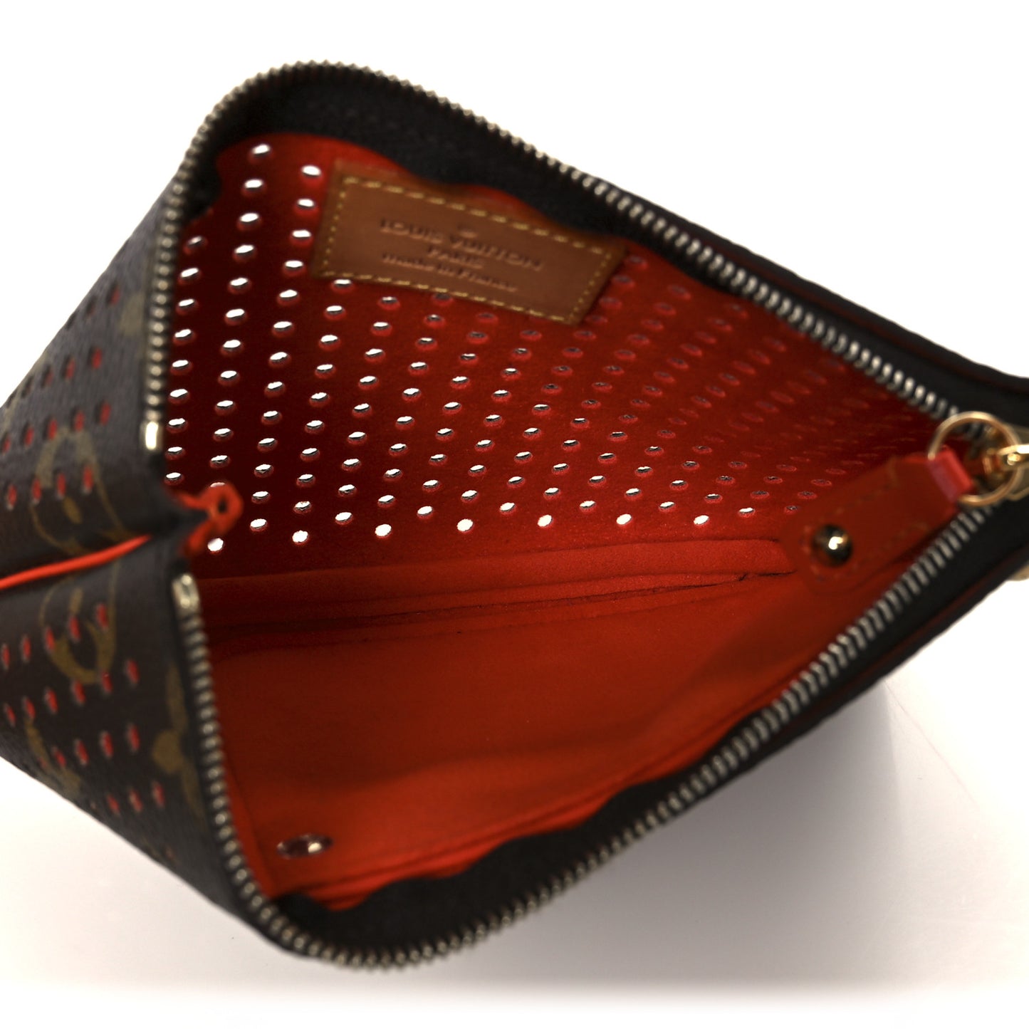 Monogram Perforated Pochette Plat Orange