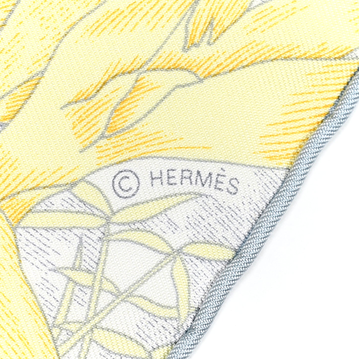 Silk Faubourg Tropical Pocket Square Scarf Abricot Jaune Vert