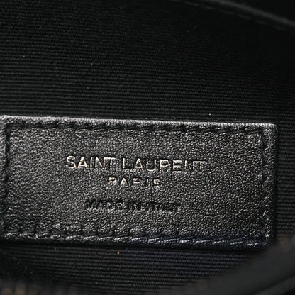 Saint Laurent Grain De Poudre Chevron Monogram Bill Pouch Black 6 of 12